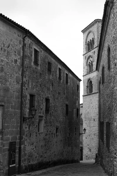 Toren Van Kerk Van Santa Maria Mayor Trujillo Spanje Een — Stockfoto