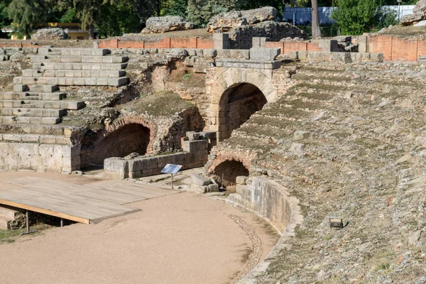 Yılında Roma Amfi Tiyatro Emerita Augusta Modern Gün Merida Spanya — Stok fotoğraf