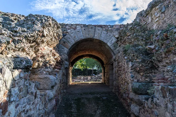 Den Romerska Amfiteatern Emerita Augusta Dagens Merida Spanien Invigdes — Stockfoto