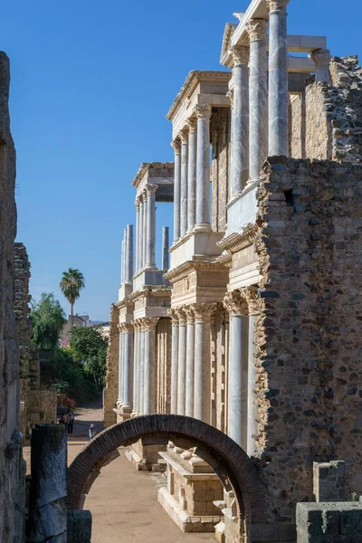 Roma Sındaki Merida Tiyatrosu Spanya Ilk Yüzyılda Inşa Edildi — Stok fotoğraf