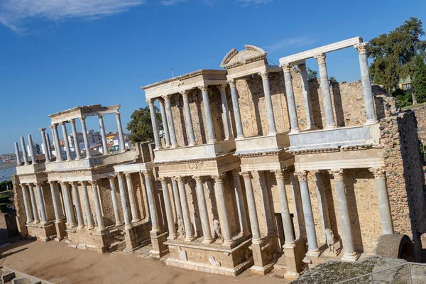 Roma Sındaki Merida Tiyatrosu Spanya Ilk Yüzyılda Inşa Edildi — Stok fotoğraf