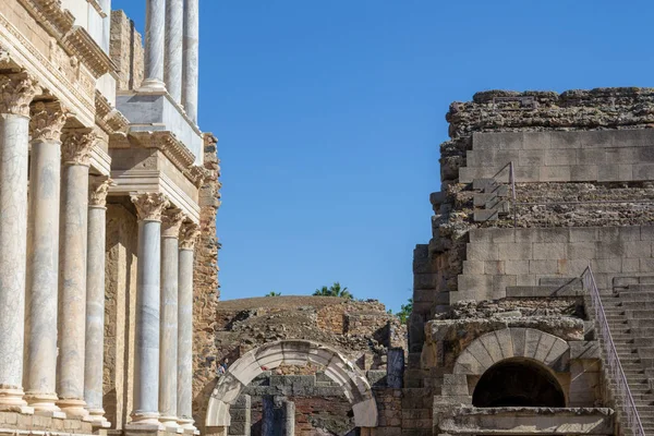 Roma Sındaki Merida Tiyatrosu Spanya Ilk Yüzyılda Inşa Edildi — Stok fotoğraf