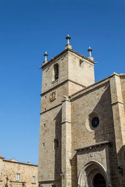 Кафедральный Собор Касерес Испания Построен Веке Сочетая Готический Романский Стили — стоковое фото