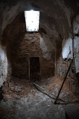 Prison cell in disrepair clipart