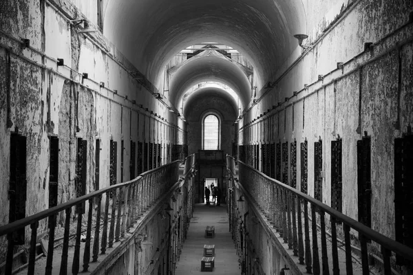 Prison corridor with cells on both sides — Stock Photo, Image