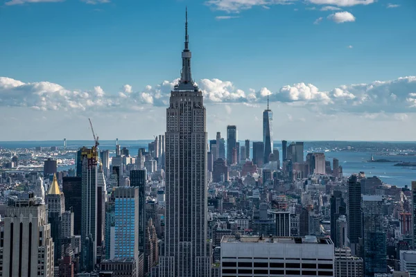 Nycs Lower Manhattan Mit Dem Empire State Building Von Einem — Stockfoto