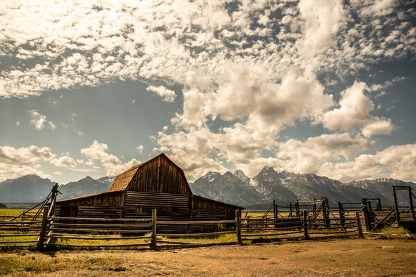 Mormon barn by the mountain