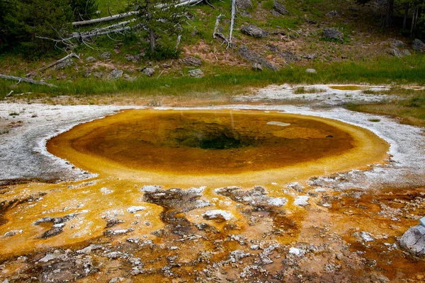 Yellowstone National 'ın eski sadık bölgesinde jeotermal özellikler — Stok fotoğraf