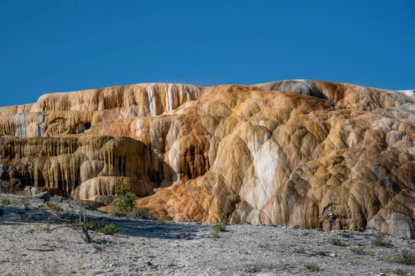 Minerva Terraces with its travertine deposits — Stock Photo, Image