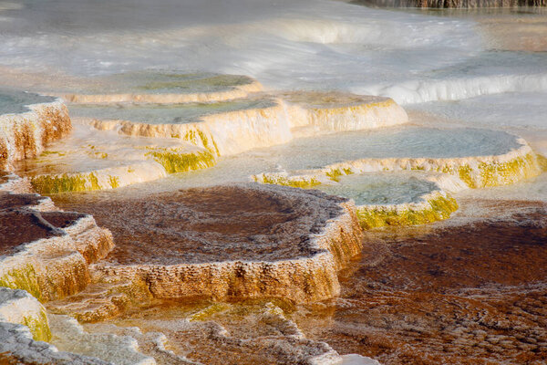 Mineral pools generated by a hot spring by Cleopatra terrace