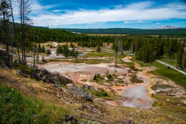 Sanatçılar Yellowstone Ulusal Parkı 'nda jeotermal alan çiziyorlar