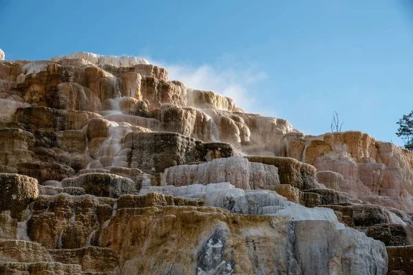 Minerva-Terrassen mit ihren Travertin-Vorkommen — Stockfoto