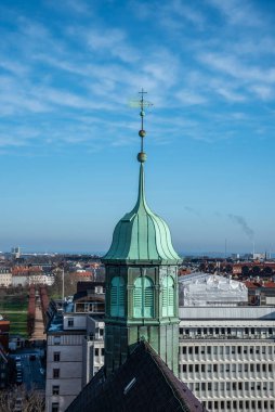 Yuvarlak Kule 'nin tepesinden Kopenhag manzarası