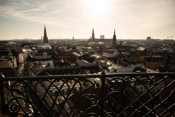 円形の塔の上から見たコペンハーゲンの風景 — ストック写真
