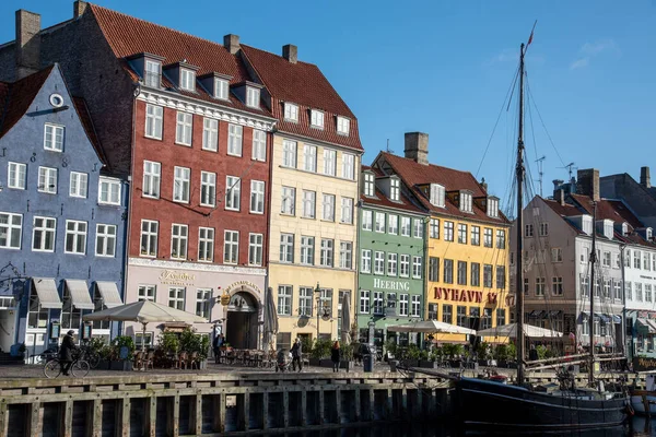 Kopenhaga Lutego 2020 Kultowe Kolorowe Kamienice Nyhavn Kopenhadze — Zdjęcie stockowe