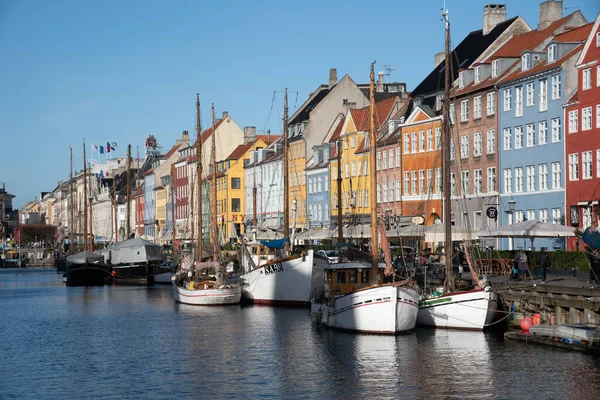 Kopenhagen Februar 2020 Ikonische Bunte Stadthäuser Nyhavn Kopenhagen — Stockfoto