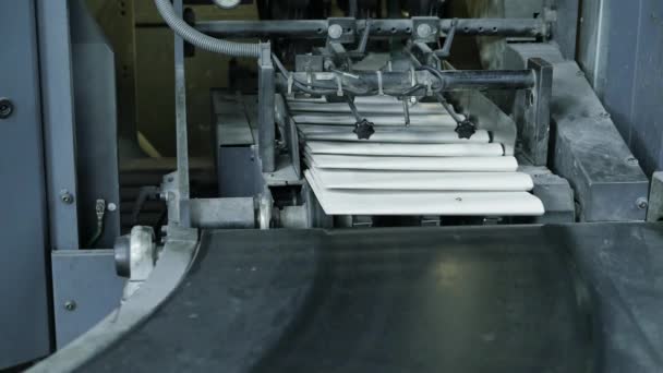 Filmagem Close Fábrica Impressão Papel — Vídeo de Stock