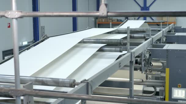 Material Primer Plano Fábrica Impresión Papel — Vídeos de Stock