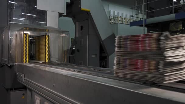 Närbilder Från Papperstryckerifabriken — Stockvideo