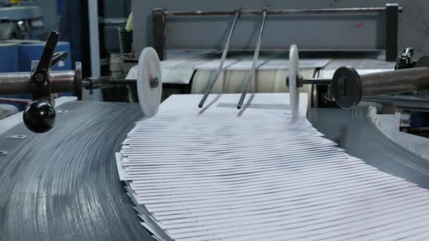 Material Primer Plano Fábrica Fabricación Sobres — Vídeo de stock