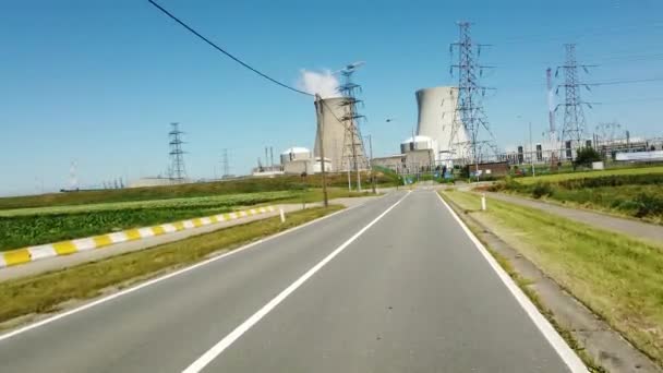 Jaderná Elektrárna Doel Jednou Dvou Jaderných Elektráren Belgii Zařízení Obsahuje — Stock video