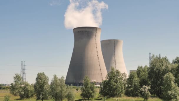 Jaderná Elektrárna Doel Jednou Dvou Jaderných Elektráren Belgii Zařízení Obsahuje — Stock video