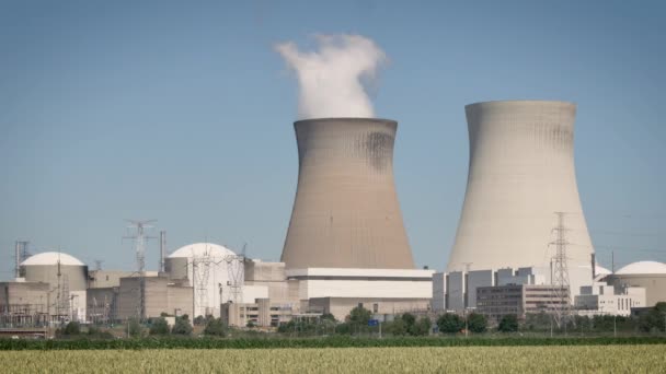 Doels Kärnkraftverk Ett Två Kärnkraftverk Belgien Anläggningen Ingår Reaktorer Platsen — Stockvideo