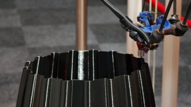 3D yazıcı ile yeni yazdırma teknolojisinin yakın çekim görüntüleri 