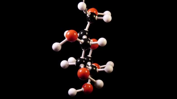 Chemical Formula Molecule Rotating Isolated Black Background Filmed 50Fps — Stock Video