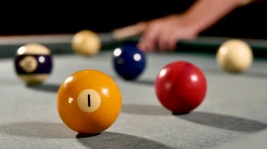 Bilardo oynamanın Hollandaca versiyonunun yakın çekim görüntüleri