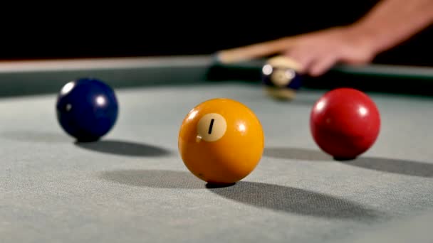 Close Footage Dutch Version Playing Billiard — Stock Video