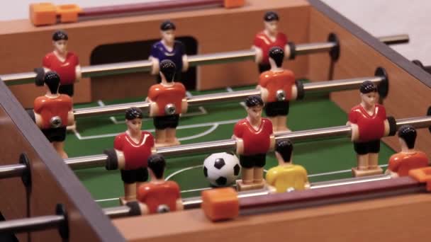 Close Footage Toy Table Football — Stock Video