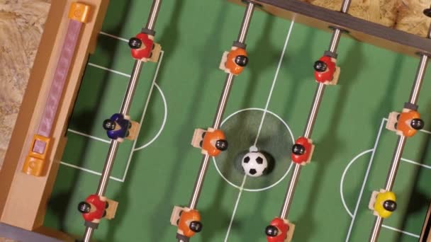 Material Primer Plano Fútbol Mesa Juguete — Vídeo de stock