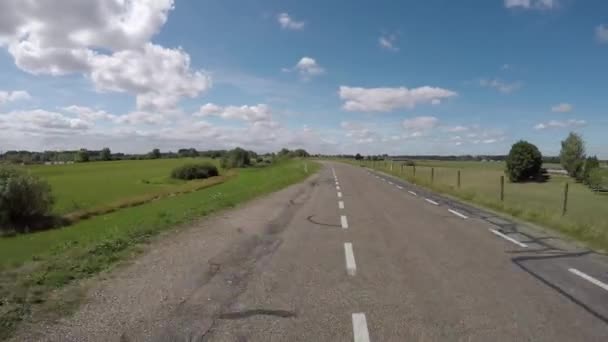 Pov Jazdy Grobli Polder Pobliżu Rzeki Renu Holandii Między Amerongen — Wideo stockowe