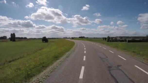 Pov Fahren Auf Dem Polderdeich Rhein Holland Zwischen Amerongen Und — Stockvideo