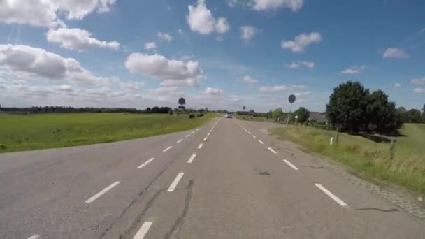 Pov Guida Sulla Diga Polder Vicino Fiume Reno Olanda Tra — Video Stock