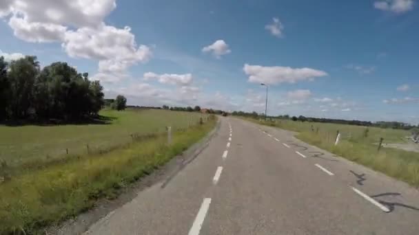 Pov Jízda Polder Hrázi Řeky Rýn Holandsku Mezi Amerongen Wijk — Stock video