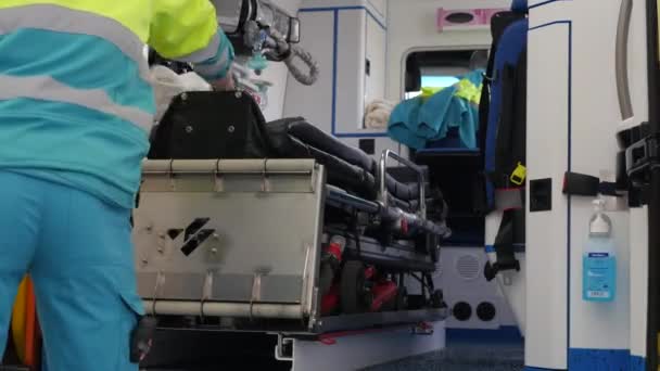 Hollanda Daki Ambulansların Yakın Çekim Görüntüleri — Stok video