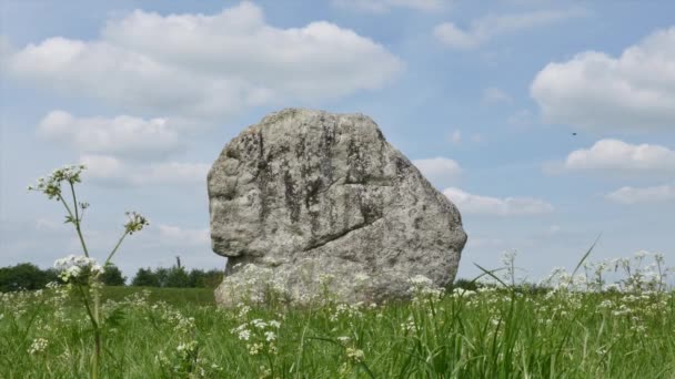 Stone Ympyrä Avebury Neoliittinen Henge Muistomerkki Unescon Maailmanperintökohde Wiltshire Englanti — kuvapankkivideo