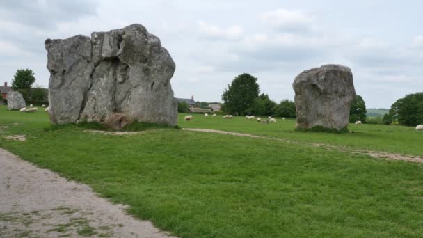 Kamenný Kruh Avebury Neolitický Henge Památník Unesco Světového Dědictví Wiltshire — Stock video