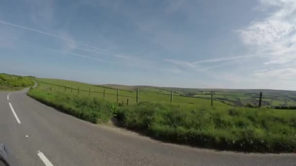Pov Áthajt Exmoor Nemzeti Park Somerset Utak Angliában Fényképezőgép Kocsi — Stock videók