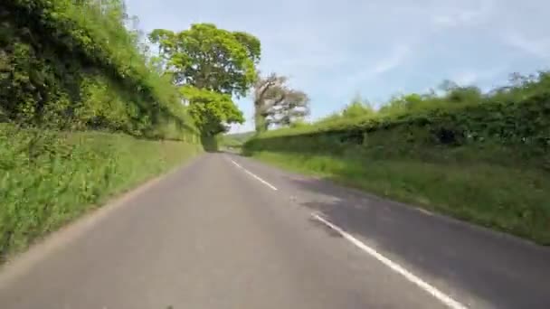 Pov Kör Genom Exmoor National Park Somerset Vägar England Kamera — Stockvideo