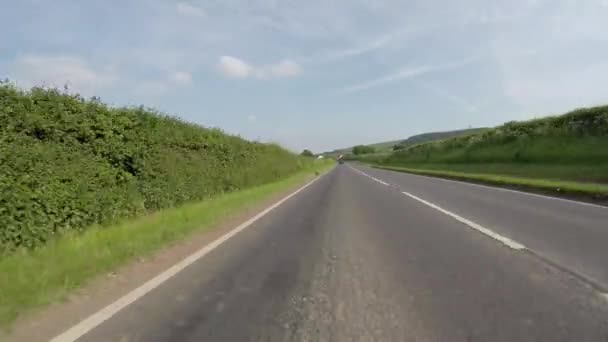 Pov Projíždí Exmoor National Park Somerset Silnice Anglii Kamera Připevněná — Stock video