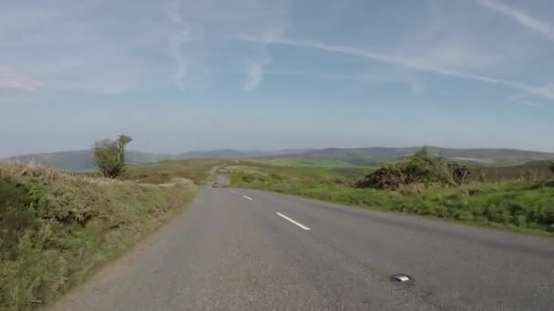 Pov Kör Genom Exmoor National Park Somerset Vägar England Kamera — Stockvideo