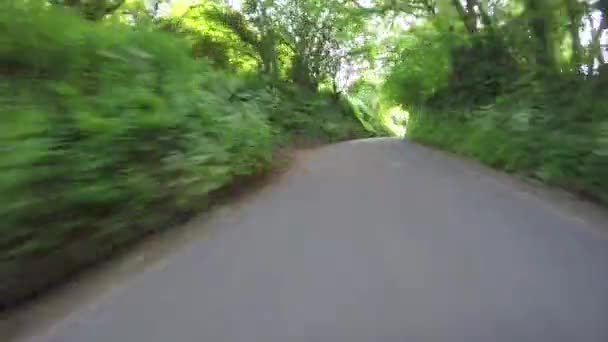 Pov Kör Genom Exmoor National Park Somerset Vägar England Kamera — Stockvideo