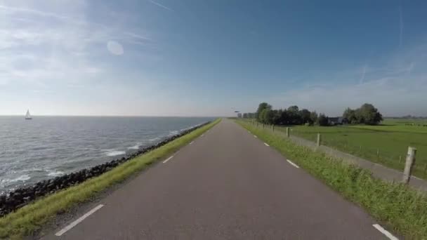 Pov Images Voiture Conduisant Sur Route Bord Mer Par Une — Video