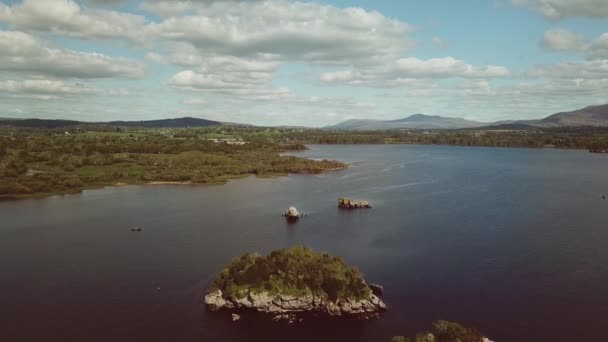 Lake Lough Leane Ring Kerry Killarney Ireland Aerial Fps Sin — Vídeo de stock