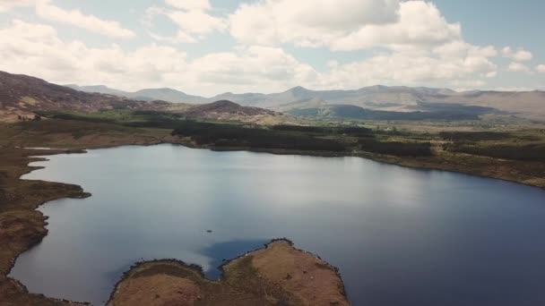 Lake Lough Leane Ring Kerry Killarney Irlanda Aerial Fps Sem — Vídeo de Stock