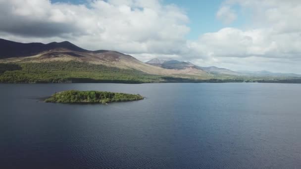 Lake Lough Leane Ring Kerry Killarney Irlanda Aerial Fps Sem — Vídeo de Stock