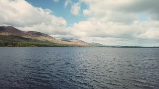 Lake Lough Leane Ring Kerry Killarney Irlanda Aerial Fps Sem — Vídeo de Stock